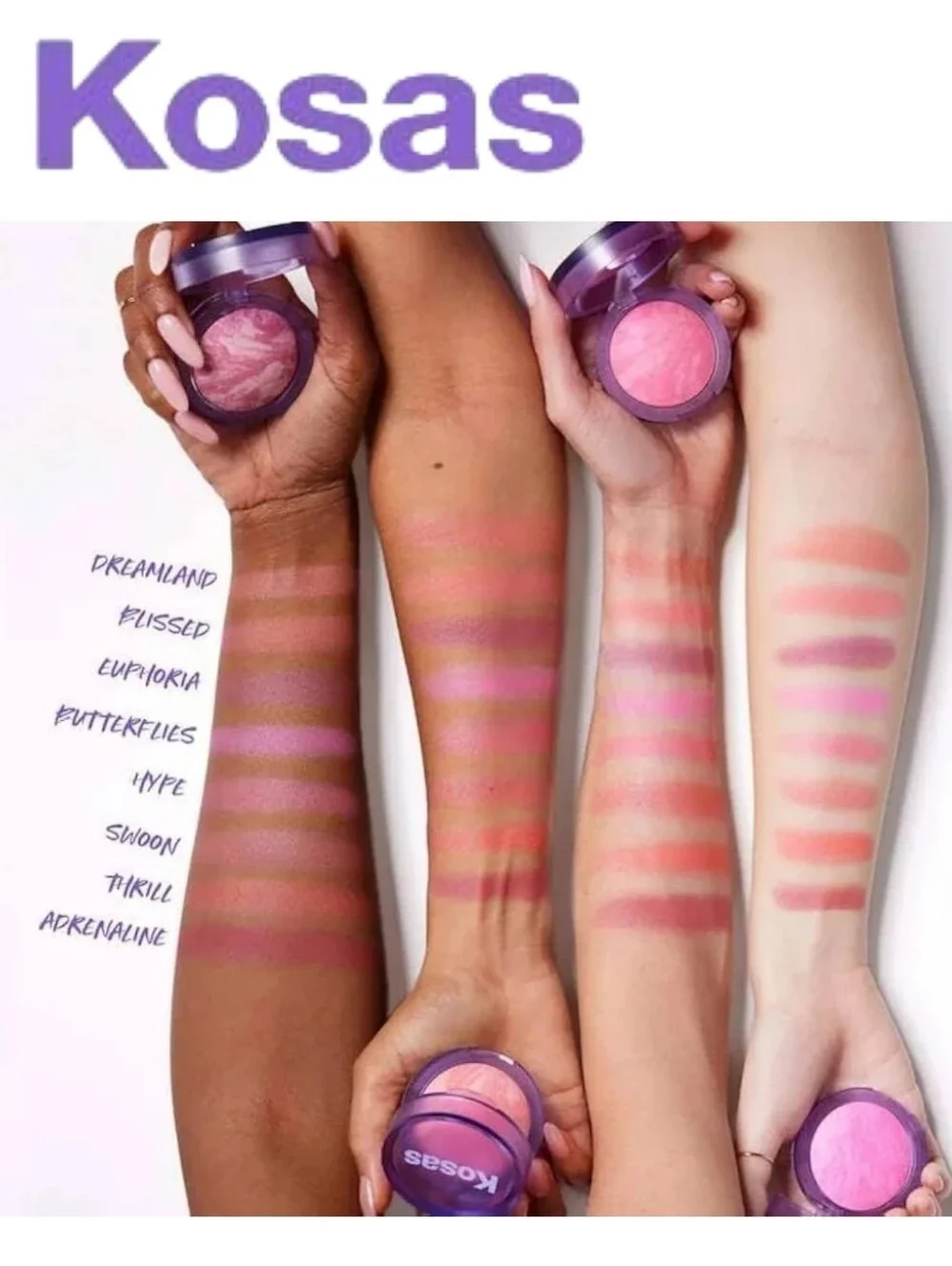 Kosas Brightening Blush & Illuminator In Butterflies- Cool Baby Pink
